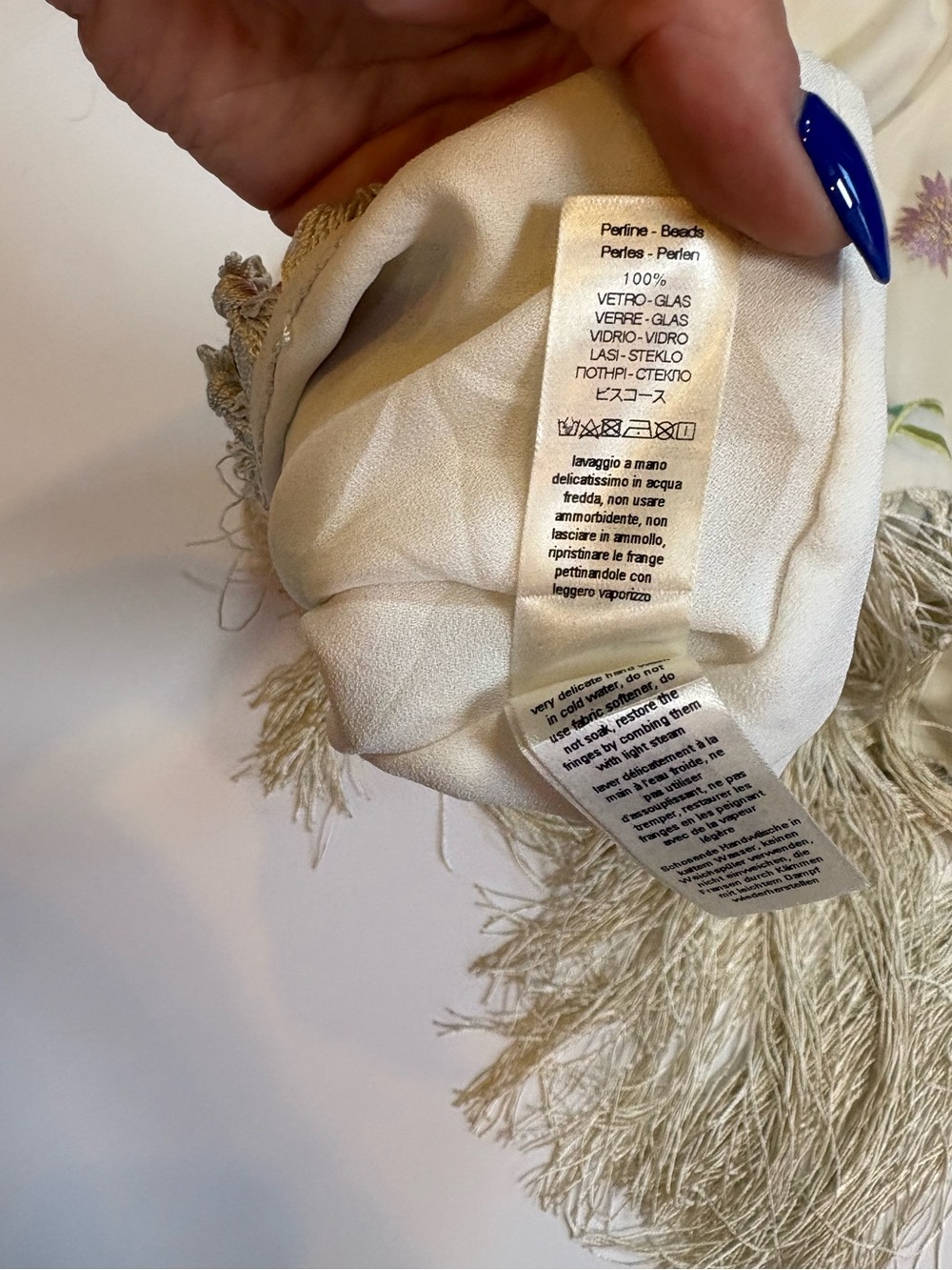 Forte Forte Embroidered Fringe Wrap Top | Ivory | Size 2 | Italian Luxury - Picture 10 of 16